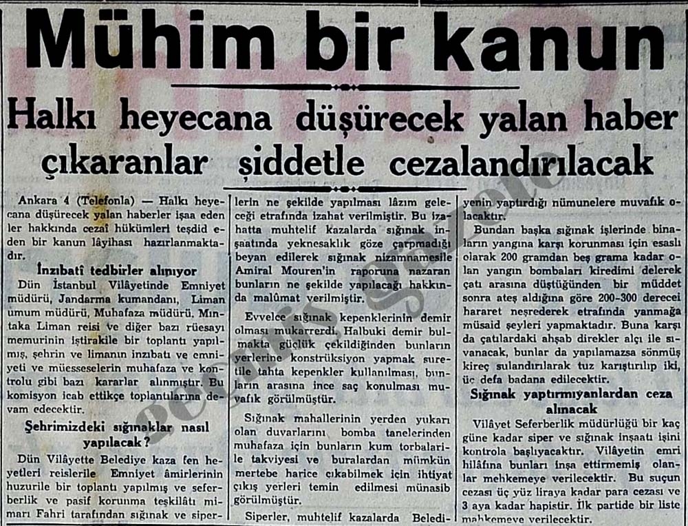 2.Dünya Savaşında Ülkemizdeki Gazete Manşetleri 27