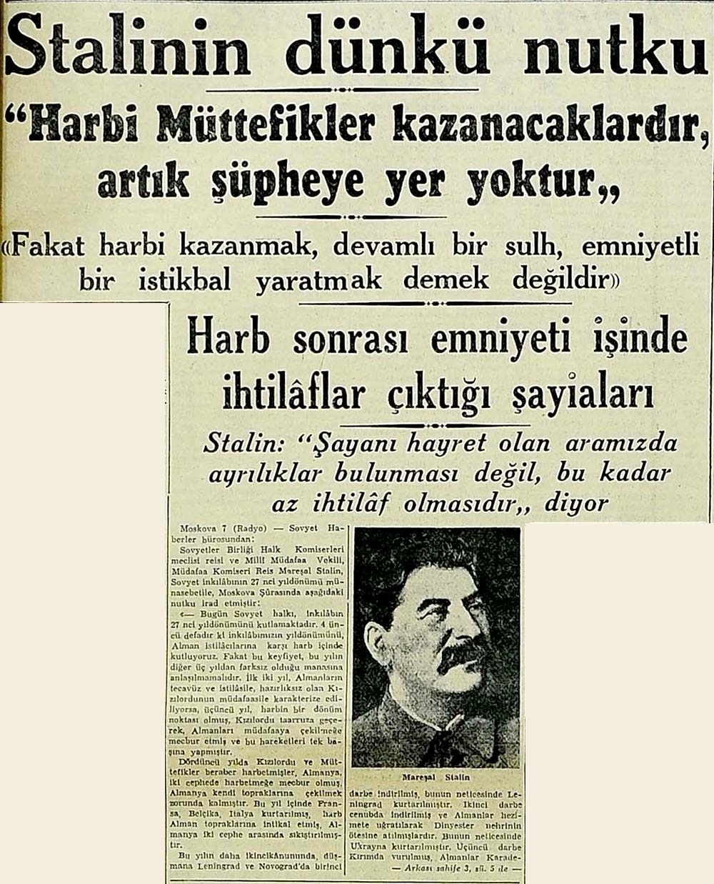 2.Dünya Savaşında Ülkemizdeki Gazete Manşetleri 5