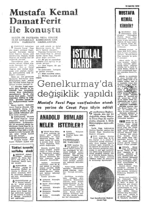 1919 Yılında Yayımlanan Gazetelerden Çarpıcı Manşetler 2