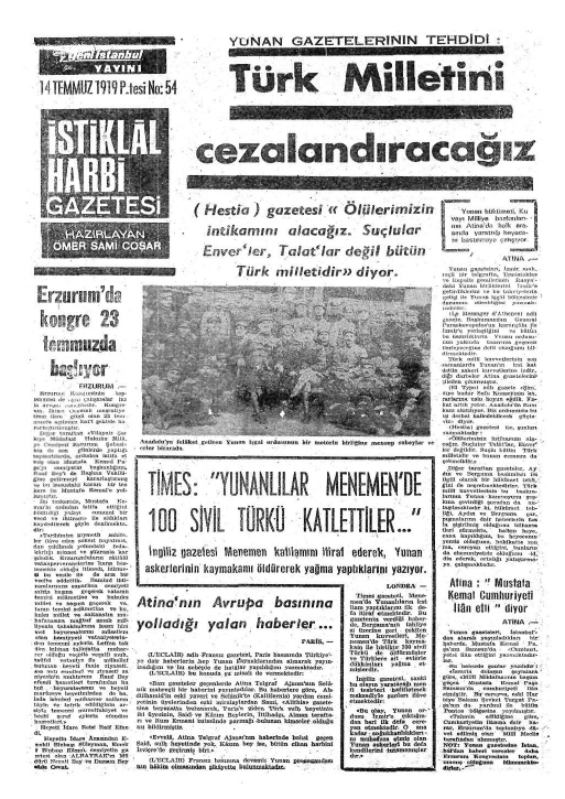 1919 Yılında Yayımlanan Gazetelerden Çarpıcı Manşetler 36