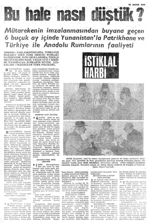 1919 Yılında Yayımlanan Gazetelerden Çarpıcı Manşetler 6