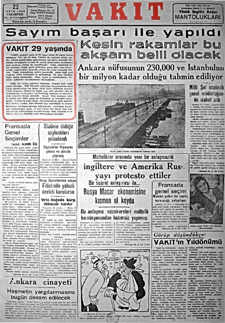 1943-1950 Yılları Arası Gazete Manşetleri 17