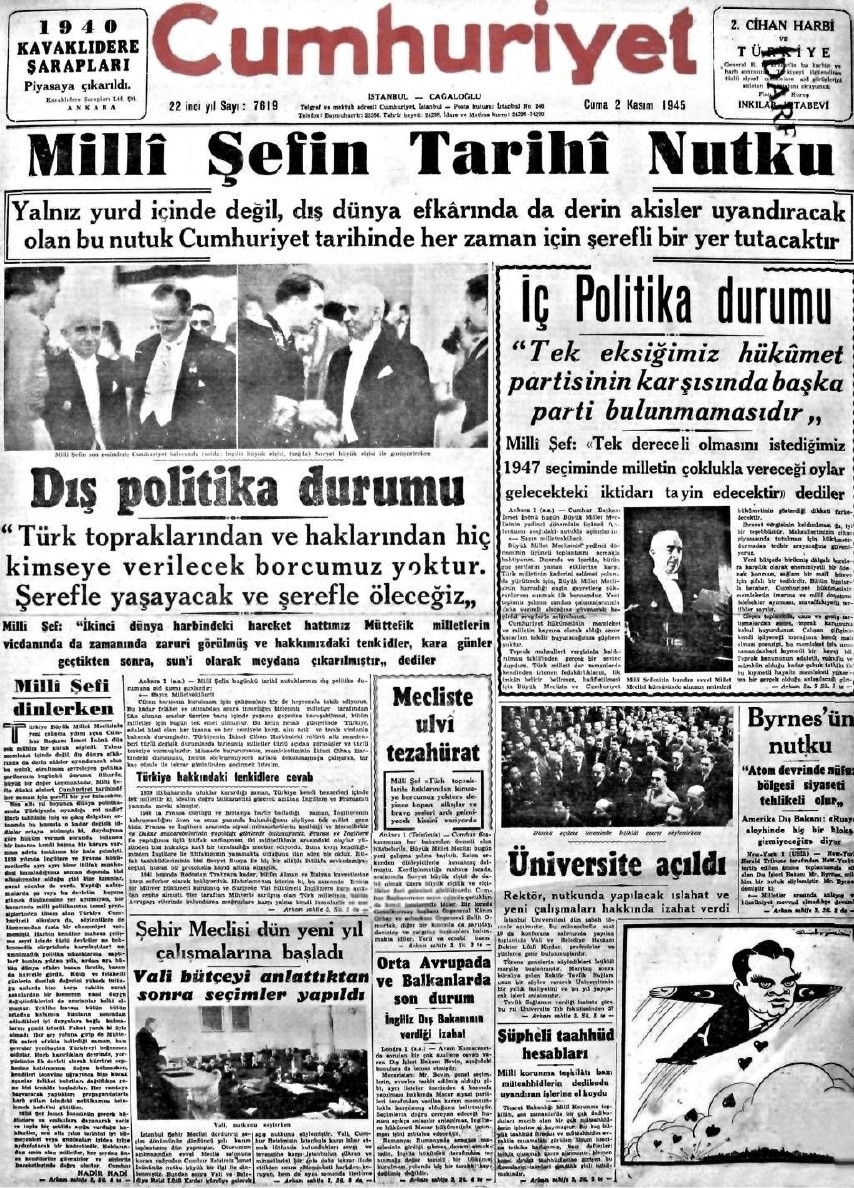 1943-1950 Yılları Arası Gazete Manşetleri 18