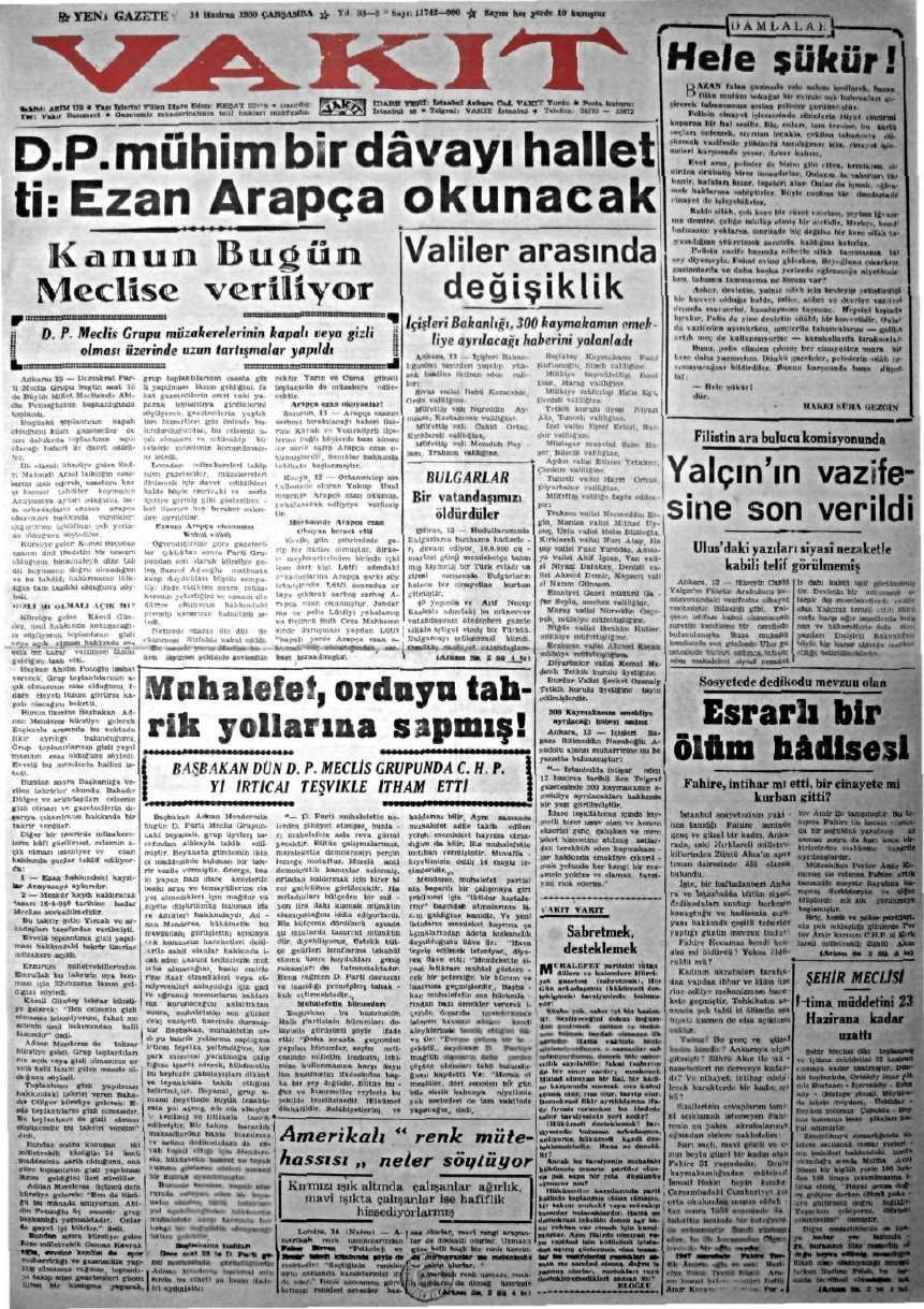 1943-1950 Yılları Arası Gazete Manşetleri 38