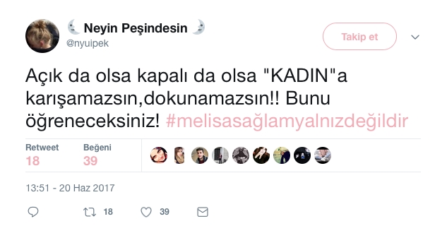 Melisa Sağlam'a Sosyal Medyadan Destek 1