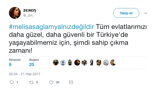 Melisa Sağlam'a Sosyal Medyadan Destek 3