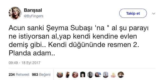 Şeyma ve Acun Ilıcalı için Twitter'dan Atılan Komik Tweetler 10