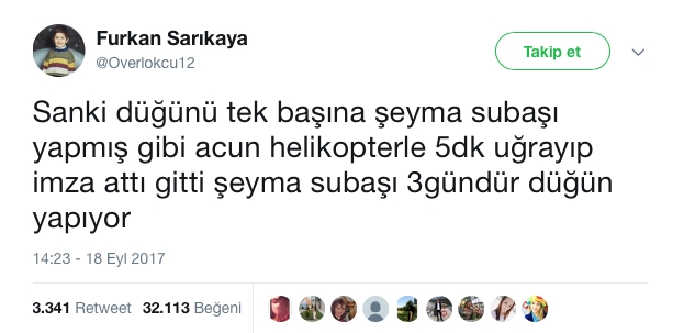 Şeyma ve Acun Ilıcalı için Twitter'dan Atılan Komik Tweetler 16