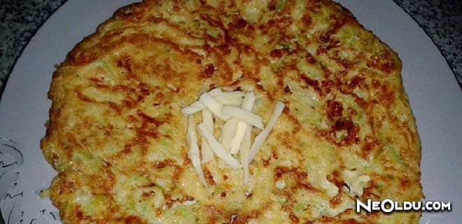 Kabaklı ve Kaşarlı Omlet Tarifi