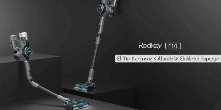 Redkey F10 El Tipi Katlanabilir Kablosuz Dikey Süpürge