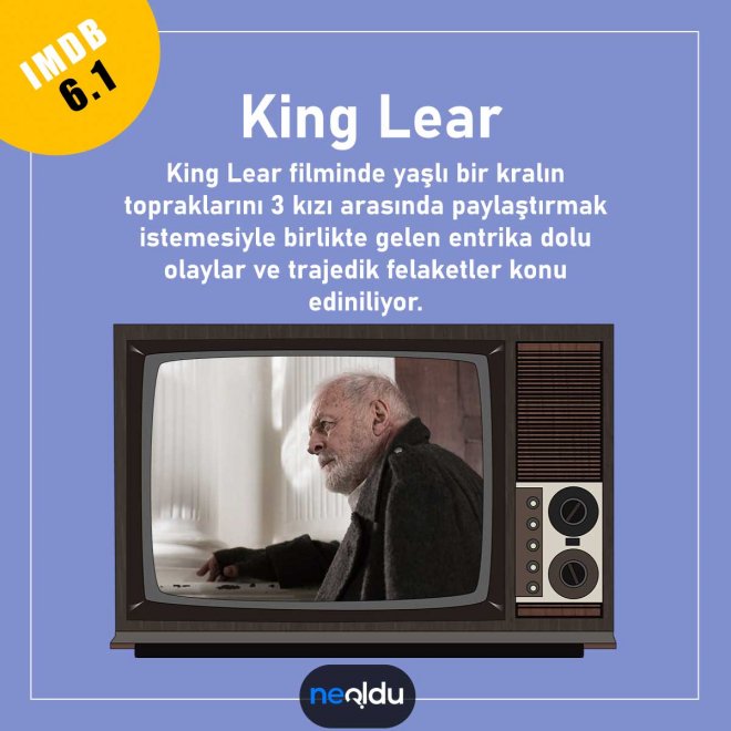 Anthony Hopkins’in Shakespeare uyarlaması King Lear filminde rol aldığı sahne