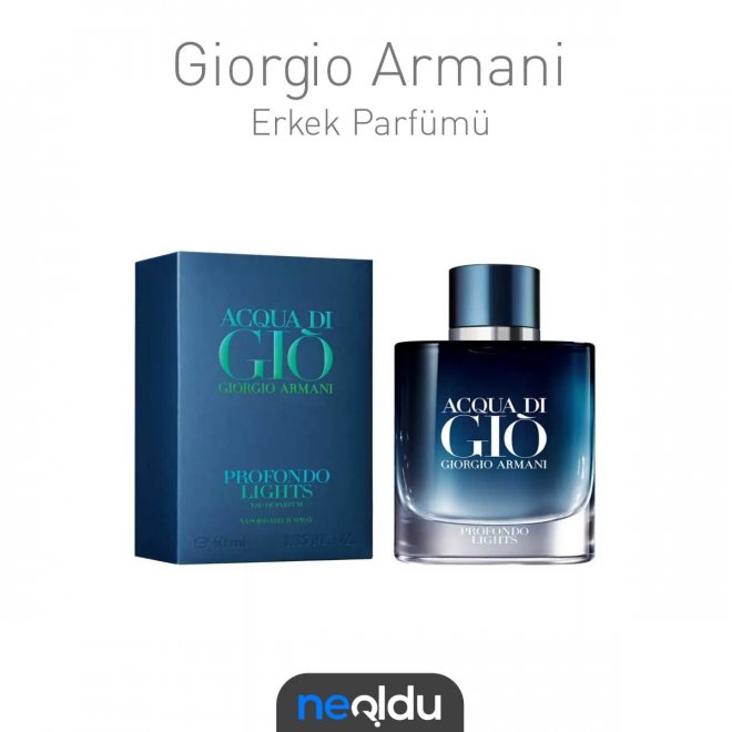 Giorgio Armani Acqua Di Gio Profondo Lights erkek kış parfümü, odunsu ve baharatlı kokusuyla öne çıkar