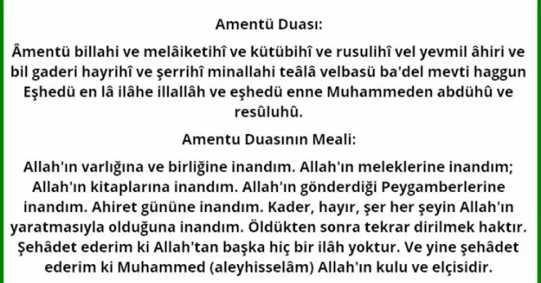 Amnetü Duası 