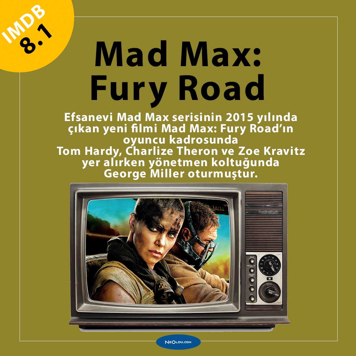 Mad Max Fury Road filminin Charlize Theron posteri Furiosa