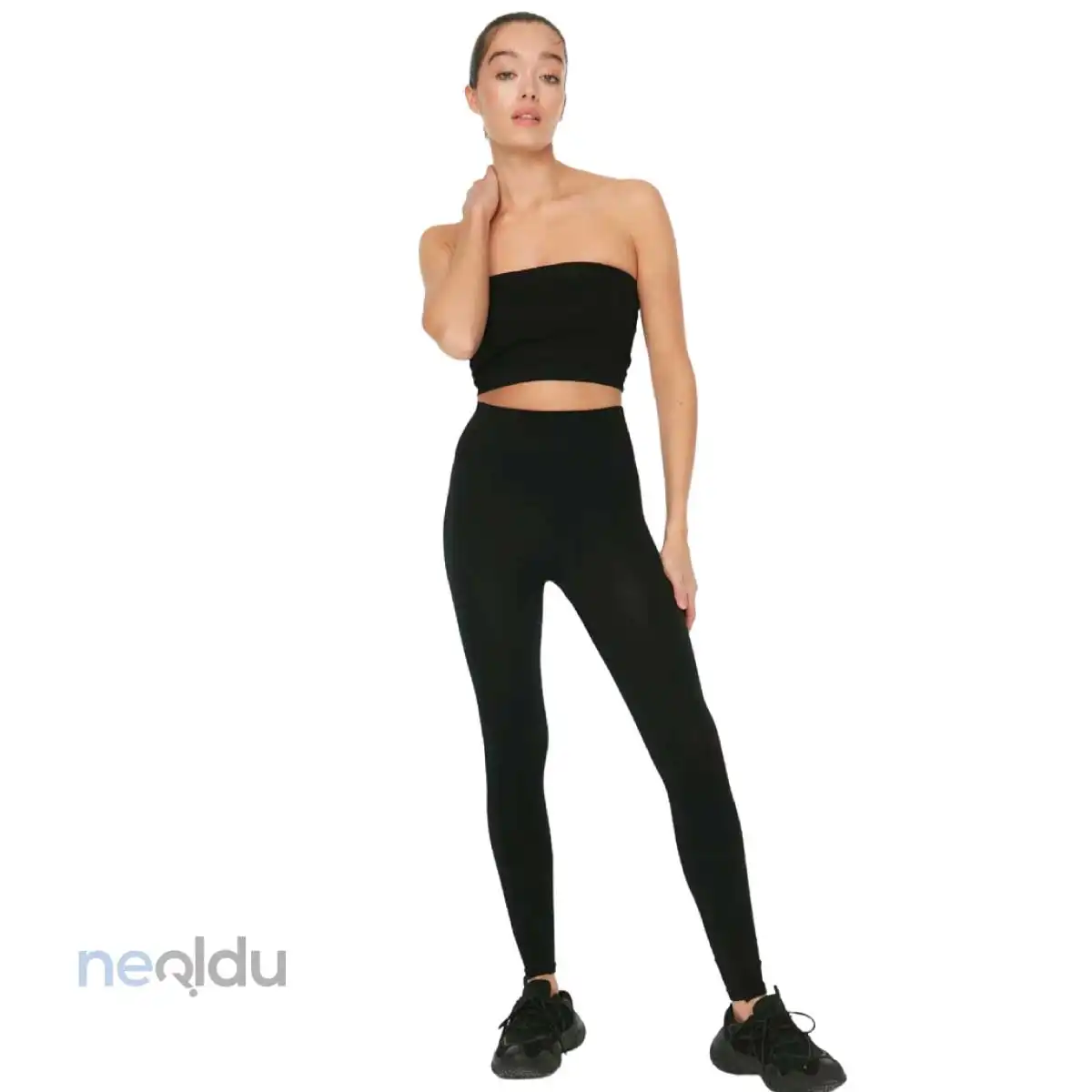 TRENDYOLMİLLA Siyah Seamless Fitilli Spor Tayt