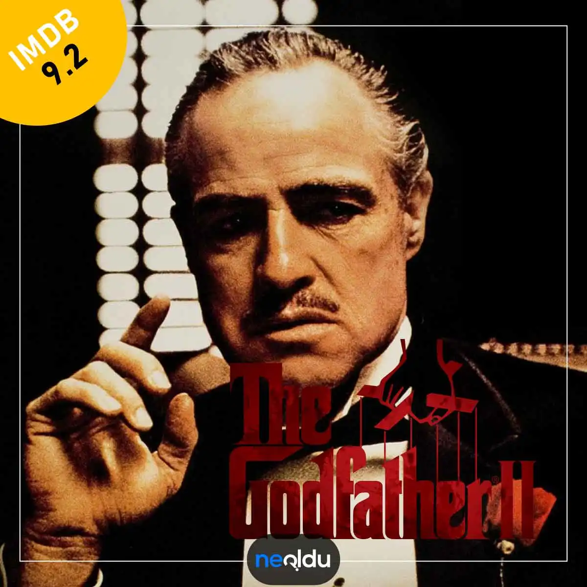 Carleone ailesinin mafya savaşlarını anlatan The Godfather film posteri