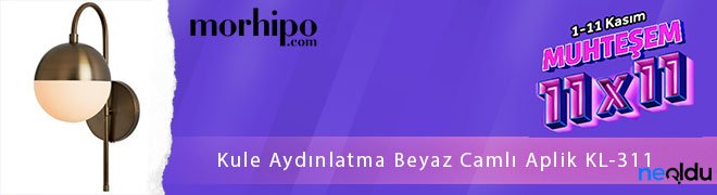 Kule Aydınlatma Beyaz Camlı Aplik KL-311
