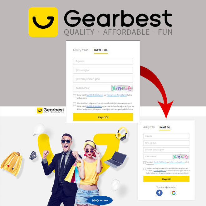 Gearbest Üyelik