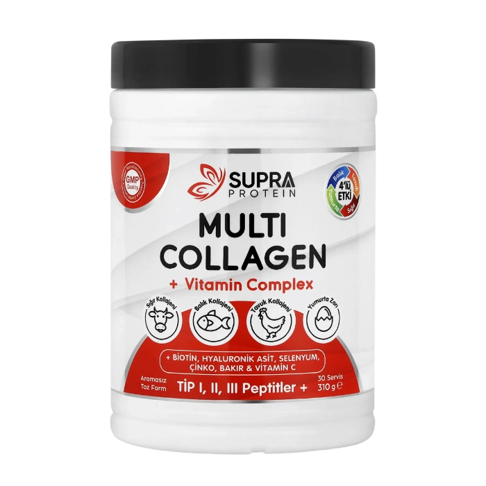Supra Protein 5 tip kolajen toz ve vitamin Supra Protein Multi Kolajen toz form
