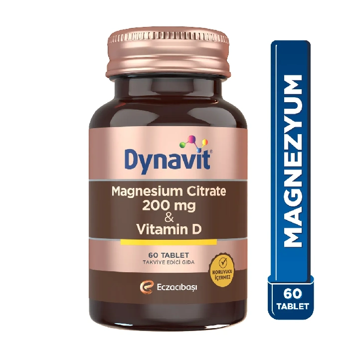 Dynavit 200 mg sitrat magnezyum Dynavit magnesium citrate vitamin D