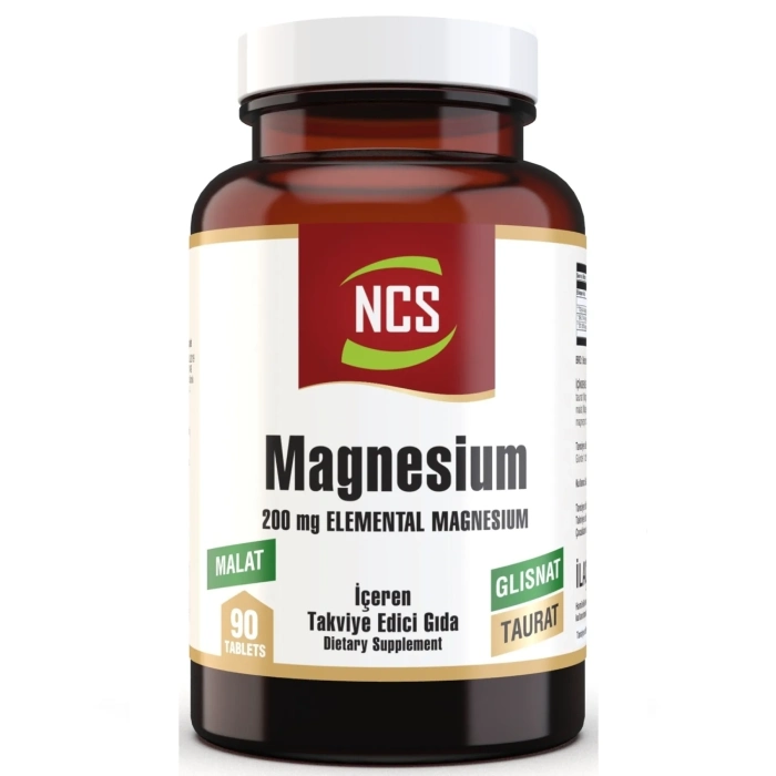NCS 200 mg magnezyum tableti NCS Malat Glisinat Taurat tablet