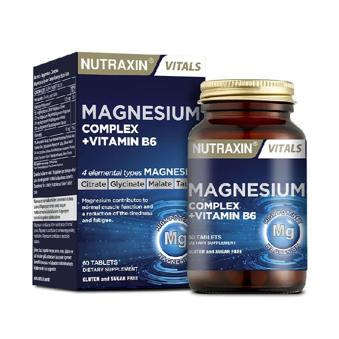 Nutraxin vitamin B6 takviyeli magnezyum Nutraxin Magnesium Complex tableti
