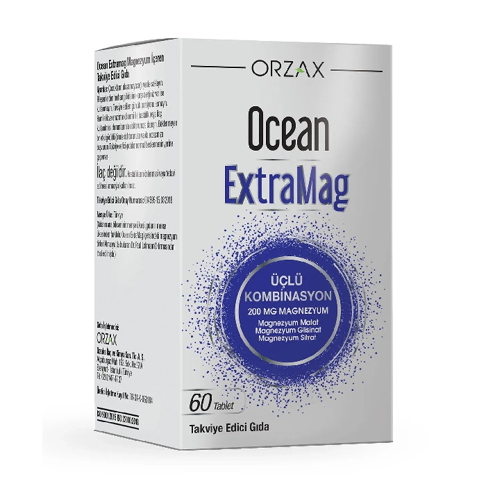 Ocean Extramag 200 mg elementel magnezyum Ocean Extramag magnezyum tableti