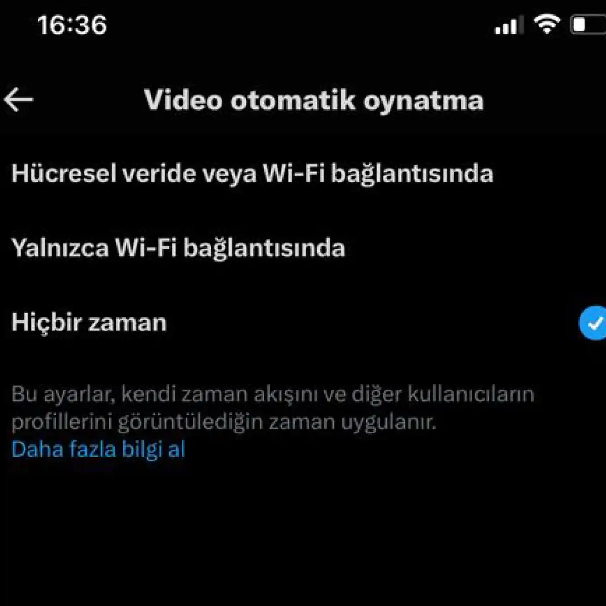 Twitter Otomatik Video Oynatma Kapatma