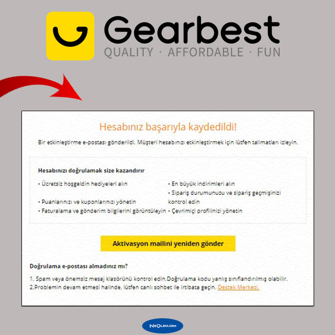 Gearbest Üyelik