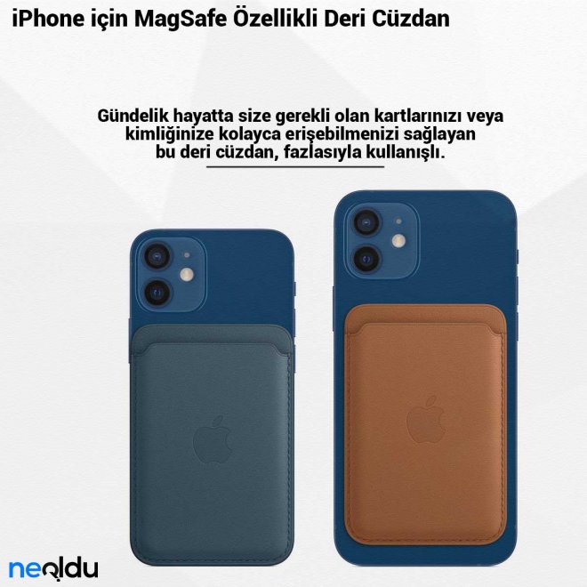 iPhone için MagSafe Özellikli Deri Cüzdan