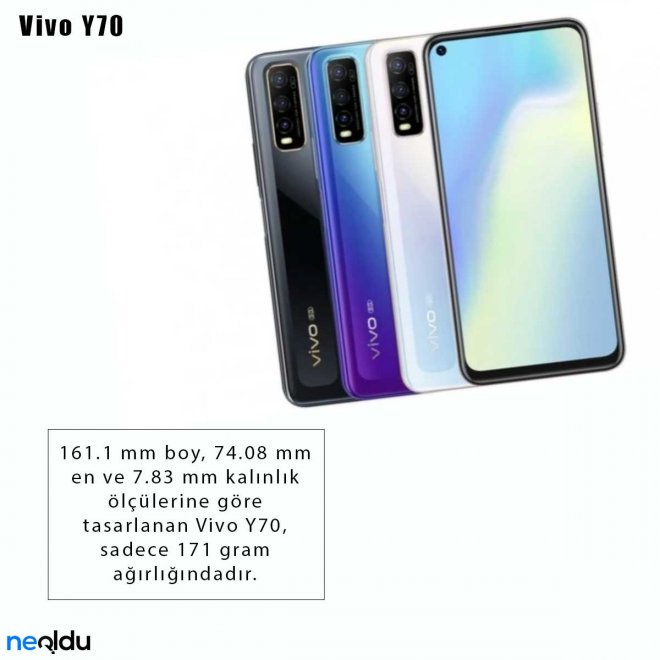 Vivo Y70 boyutları