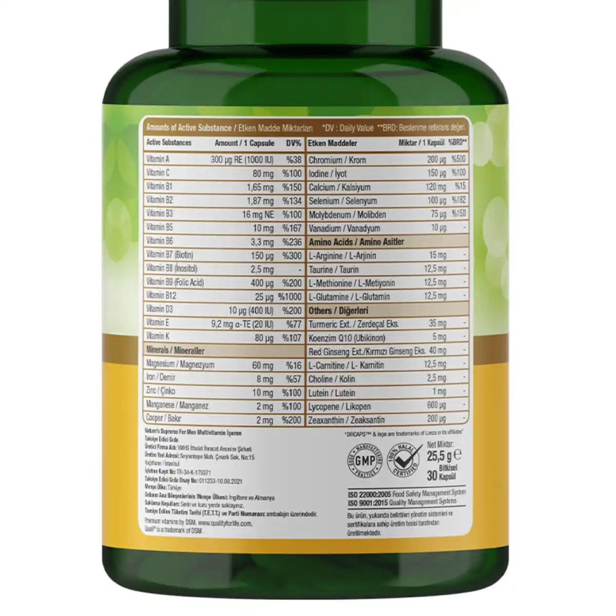 Nature's Supreme Multivitamin Özellikleri