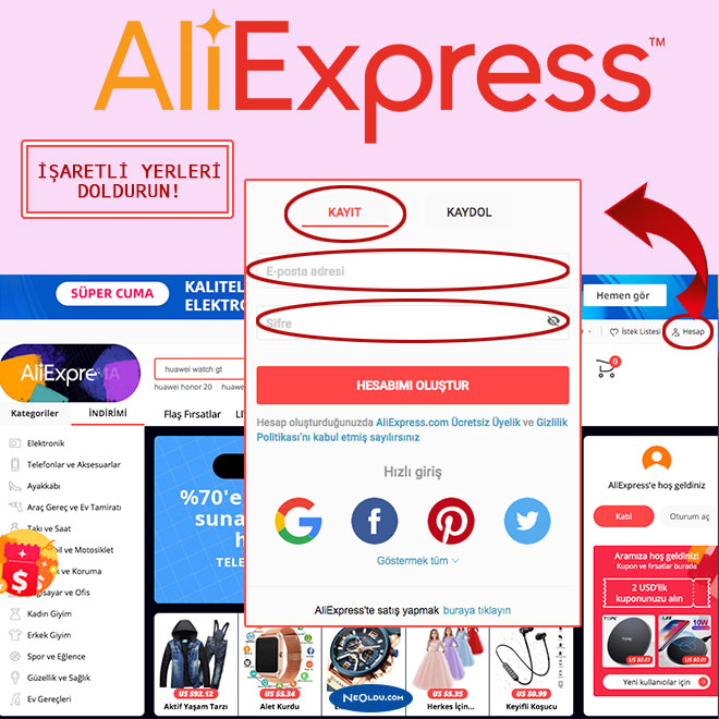 Aliexpress Nasıl Üye Olunur