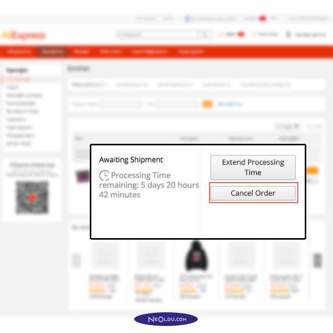 Aliexpress Sipariş İptali