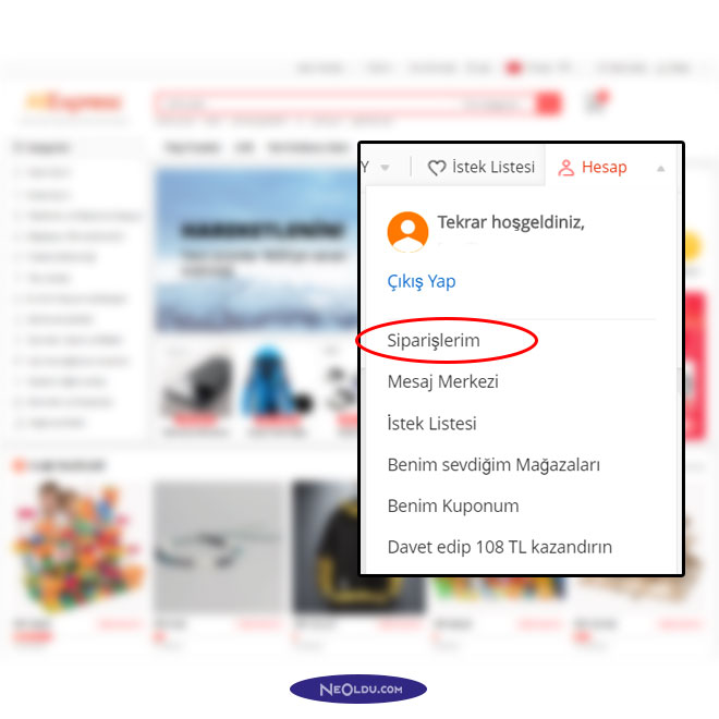 Aliexpress Sipariş İptali