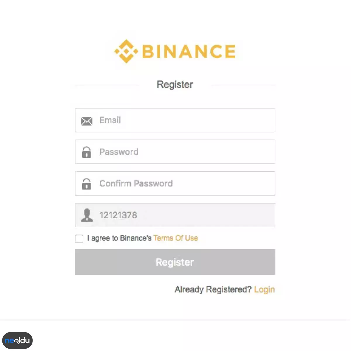 Binance Kayıt Olma