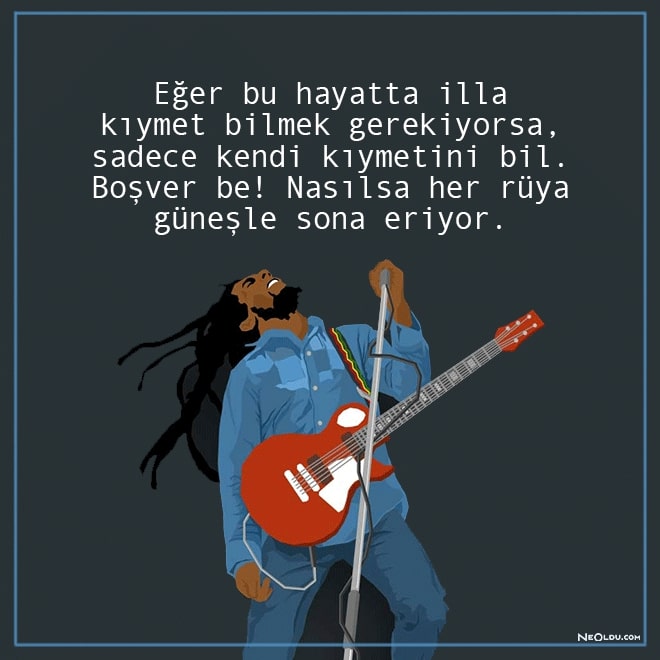 Bob Marley gitarıyla sahnede