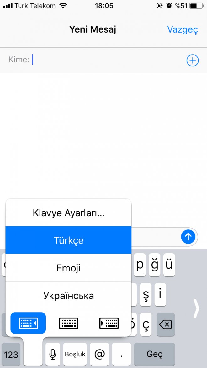 iphone ios11 klavye