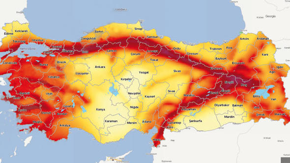 2018 türkiye deprem haritası