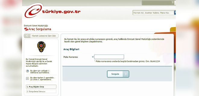 E-Devlet İle Araç Plaka Sorgulama