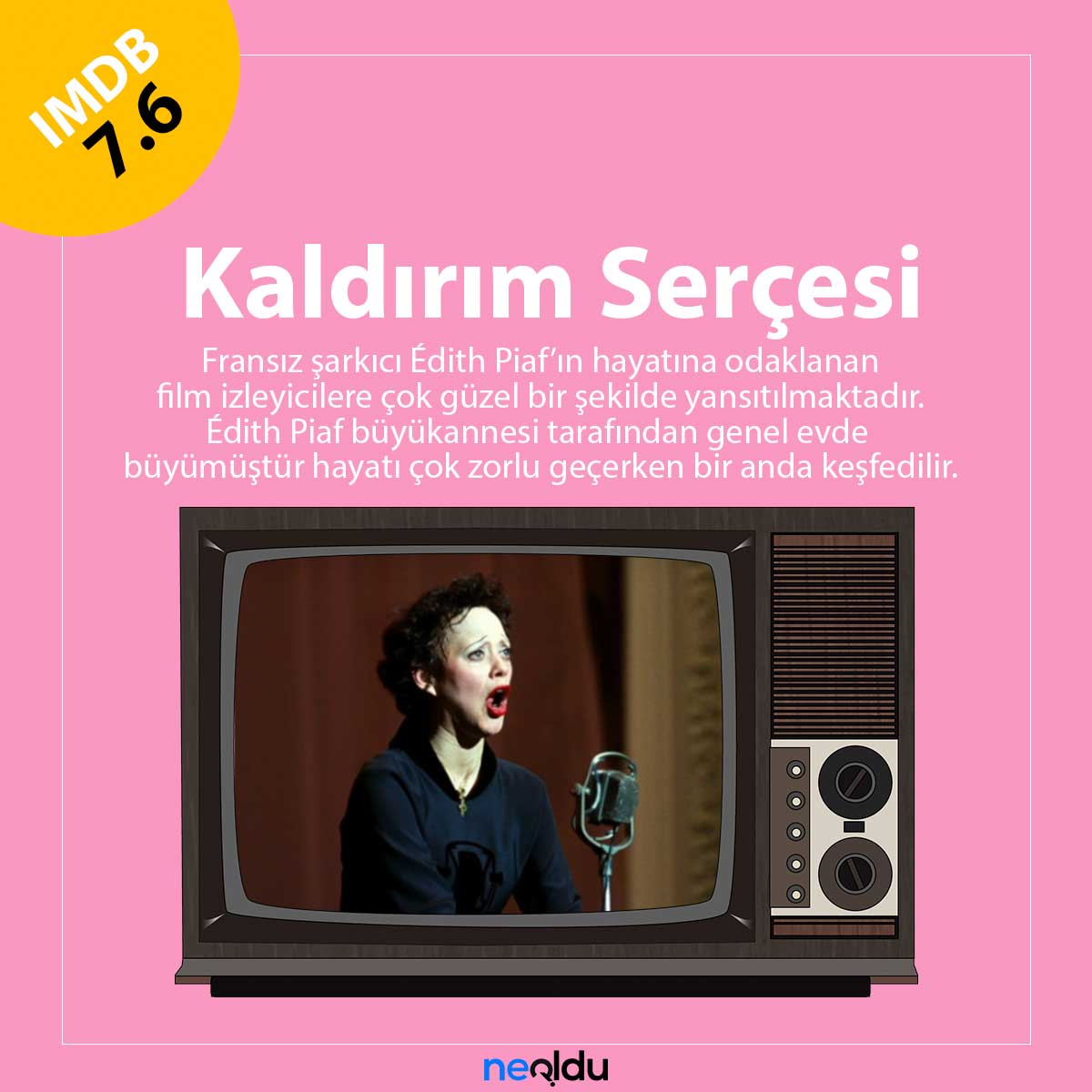 Şarkıcı Edith Piaf’ın zorlu çocukluk ve yükseliş öyküsünü anlatan film