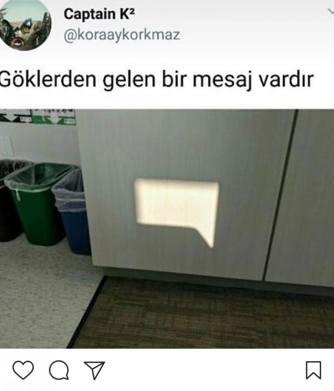 göklerden gelen mesaj vardır