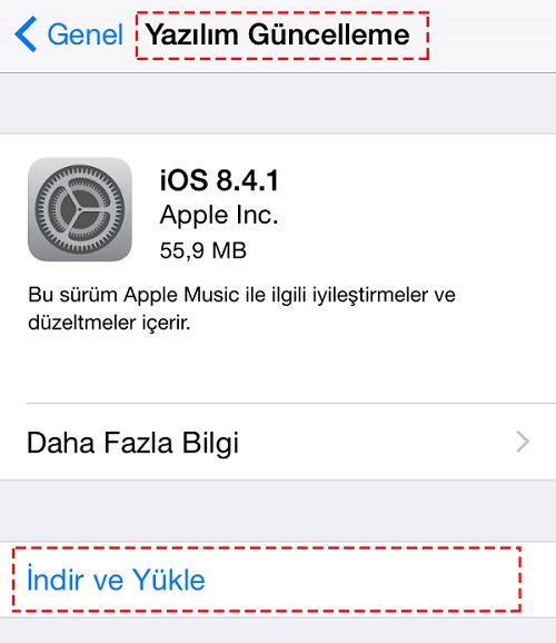 ios 8.4.1 güncellemesi nasıl yapılır