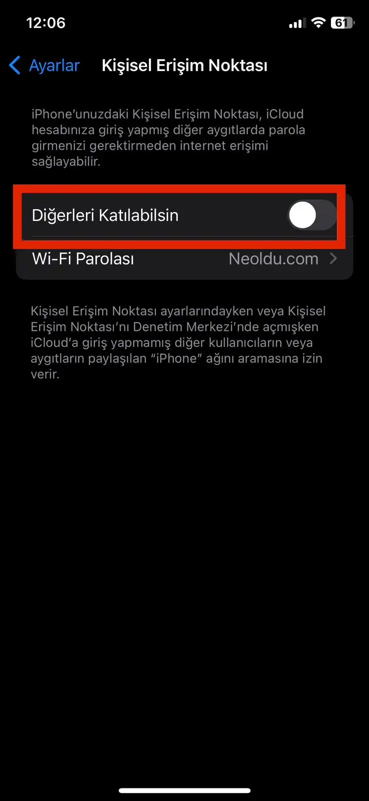 iPhone Kişisel Erişim Noktası Nasıl Aktif Edilir?