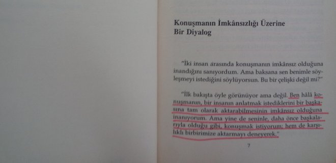 konusmanın imkansızlığı üzerine bir diyalog