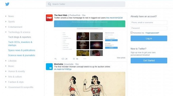 twitter yeni sayfa tasarımı