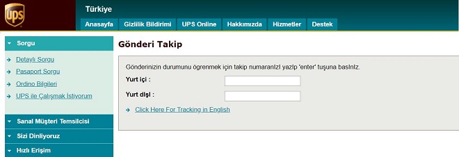 UPS Kargo gönderi takip