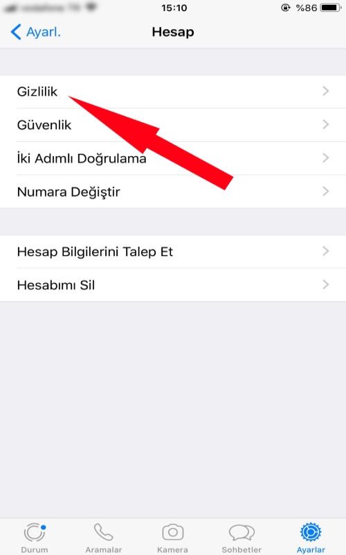 whatsapp parmak izi okuma gizlilik